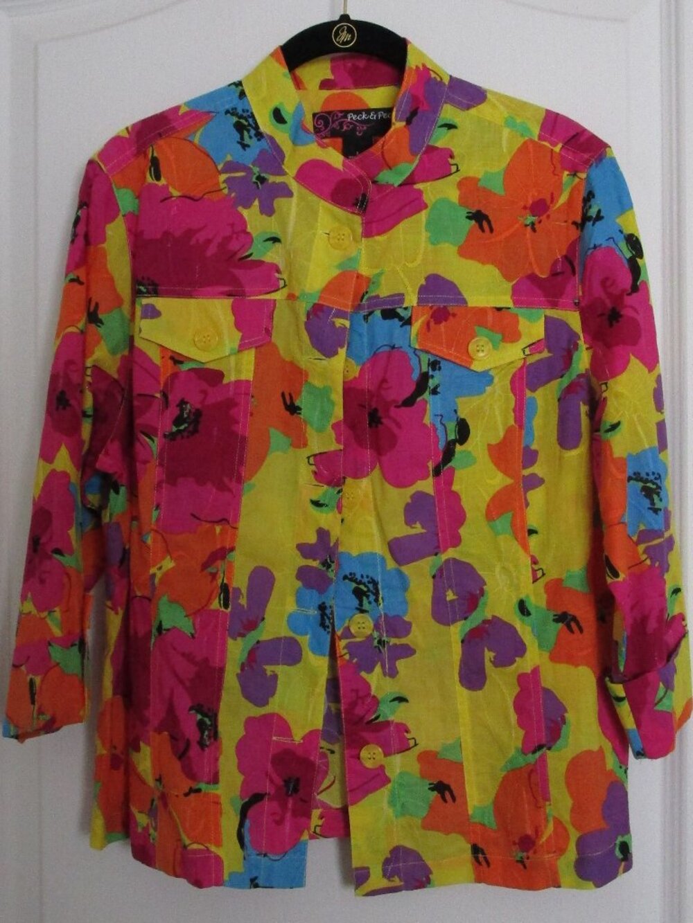 printed 100% cotton patchwork jacket shirt